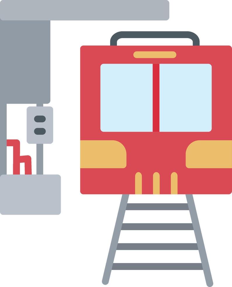 trem estação plano ícone vetor