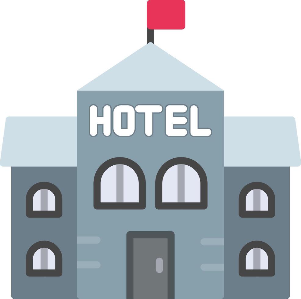 ícone plano de hotel vetor