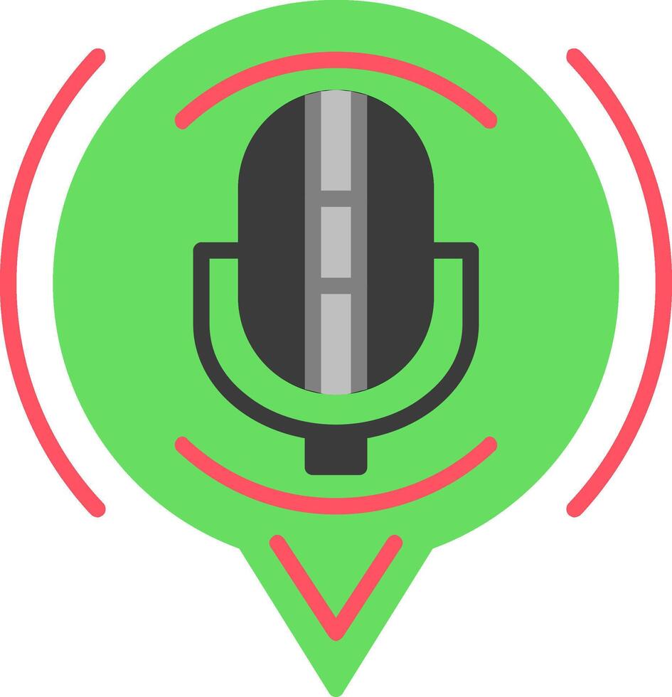 ícone plano de microfone vetor