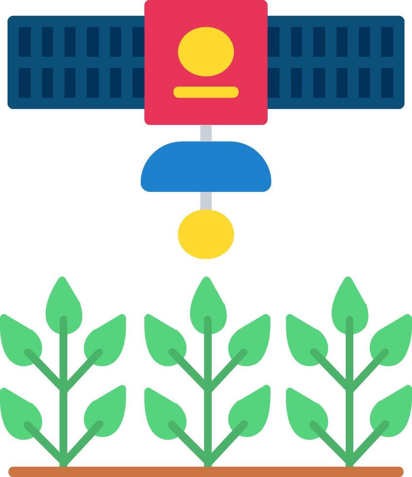 satélite colheita monitoramento plano ícone vetor