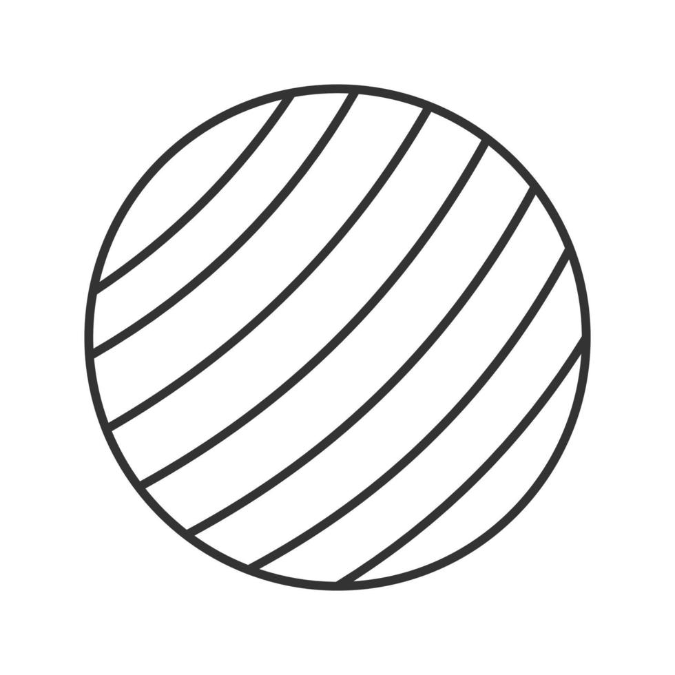 ícone linear de bola de fitness. ilustração de linha fina. fitball. símbolo de contorno. desenho de contorno isolado de vetor