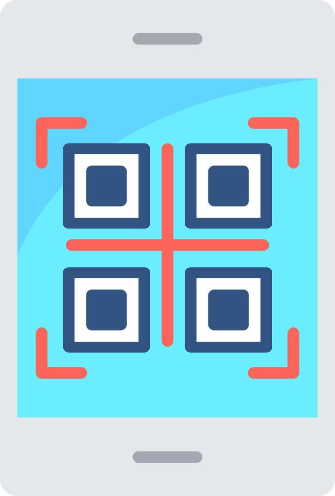 ícone plano de código qr vetor