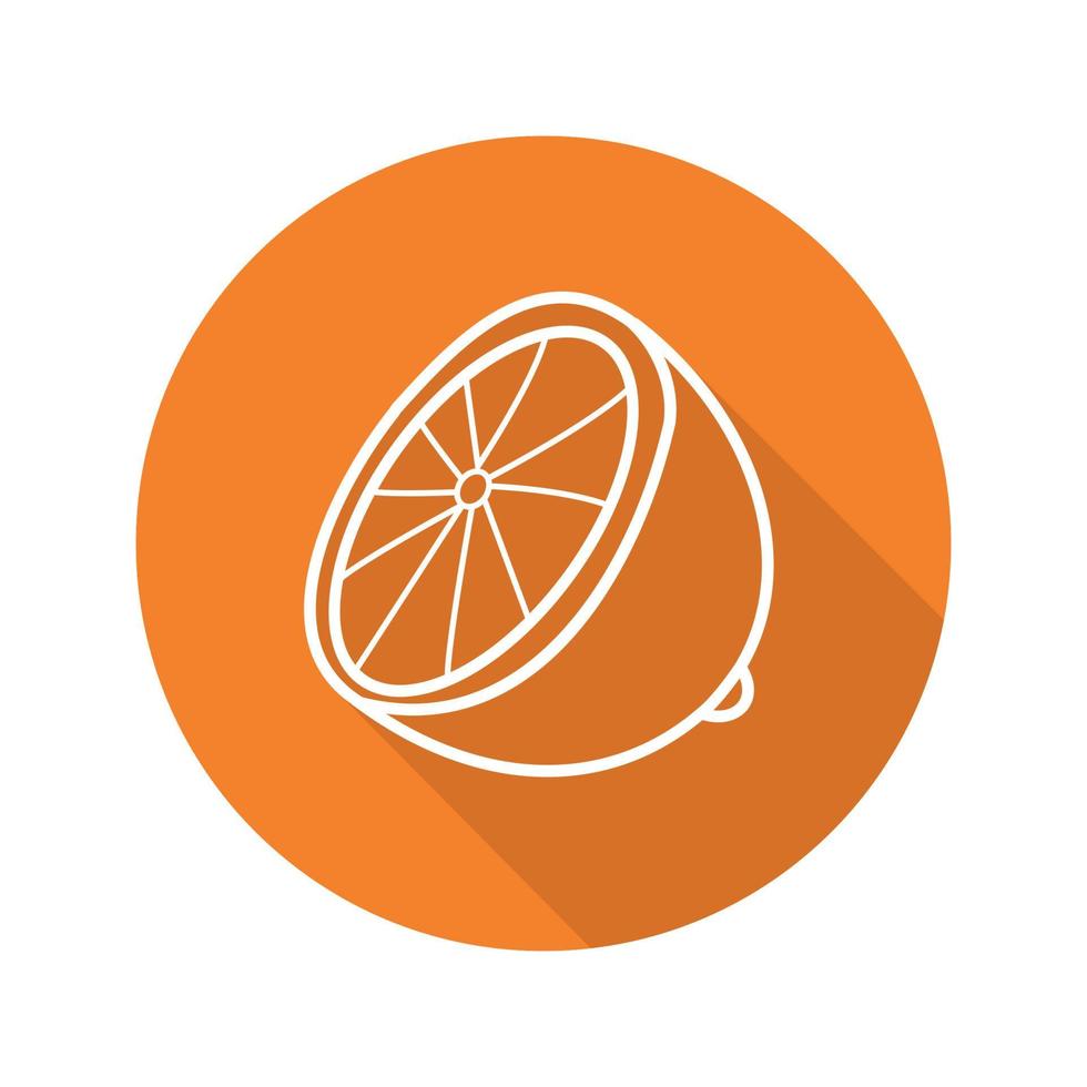 ícone de sombra longa plana linear de limão. símbolo de contorno de vetor
