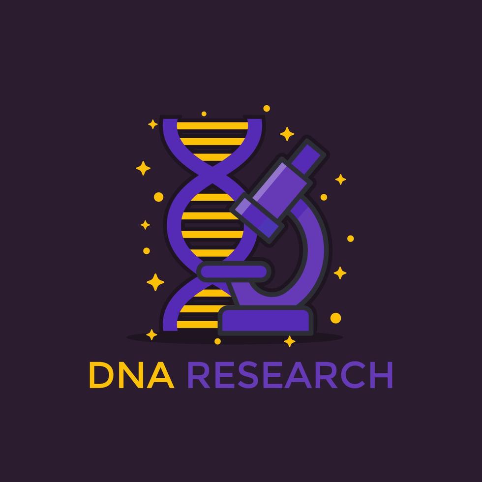 ícone de vetor de pesquisa de dna