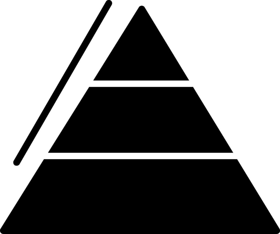 pirâmide gráficos glifo ícone vetor