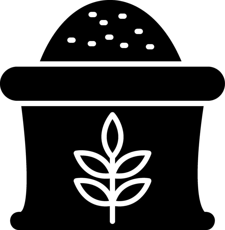 ícone de glifo de saco de trigo vetor