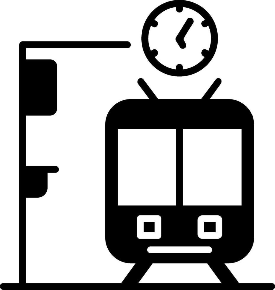 ícone de glifo da estação de metrô vetor