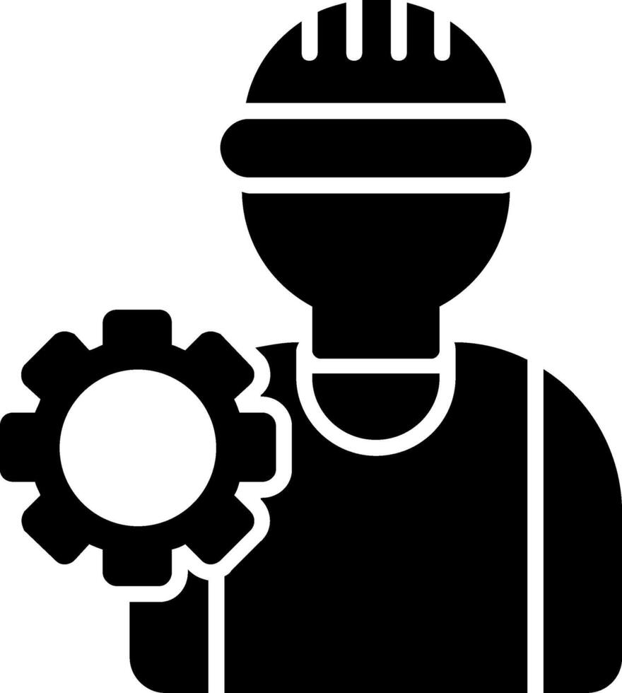 ícone de glifo de trabalhador vetor