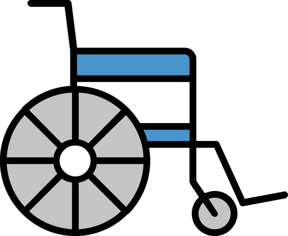 cadeira de rodas linha preenchidas ícone vetor