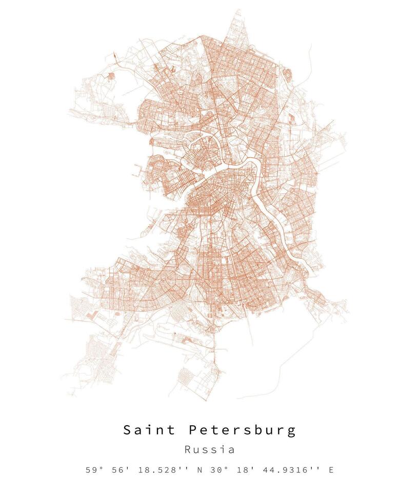 santo Petersburgo, Rússia, urbano detalhe ruas estradas mapa , elemento modelo imagem vetor