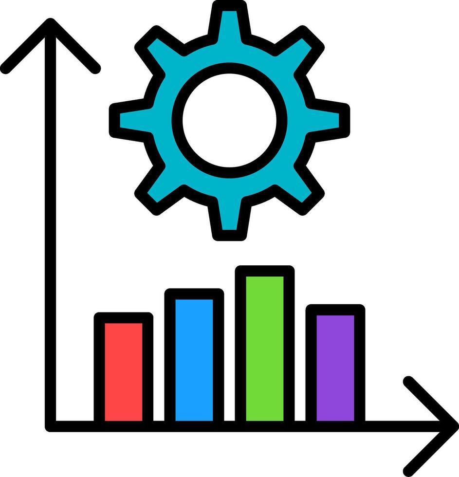 linha de produtividade ícone preenchido vetor