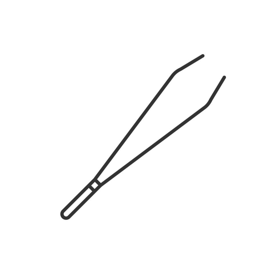 ícone linear de pinças. ilustração de linha fina. símbolo de contorno de pinças. desenho de contorno isolado de vetor