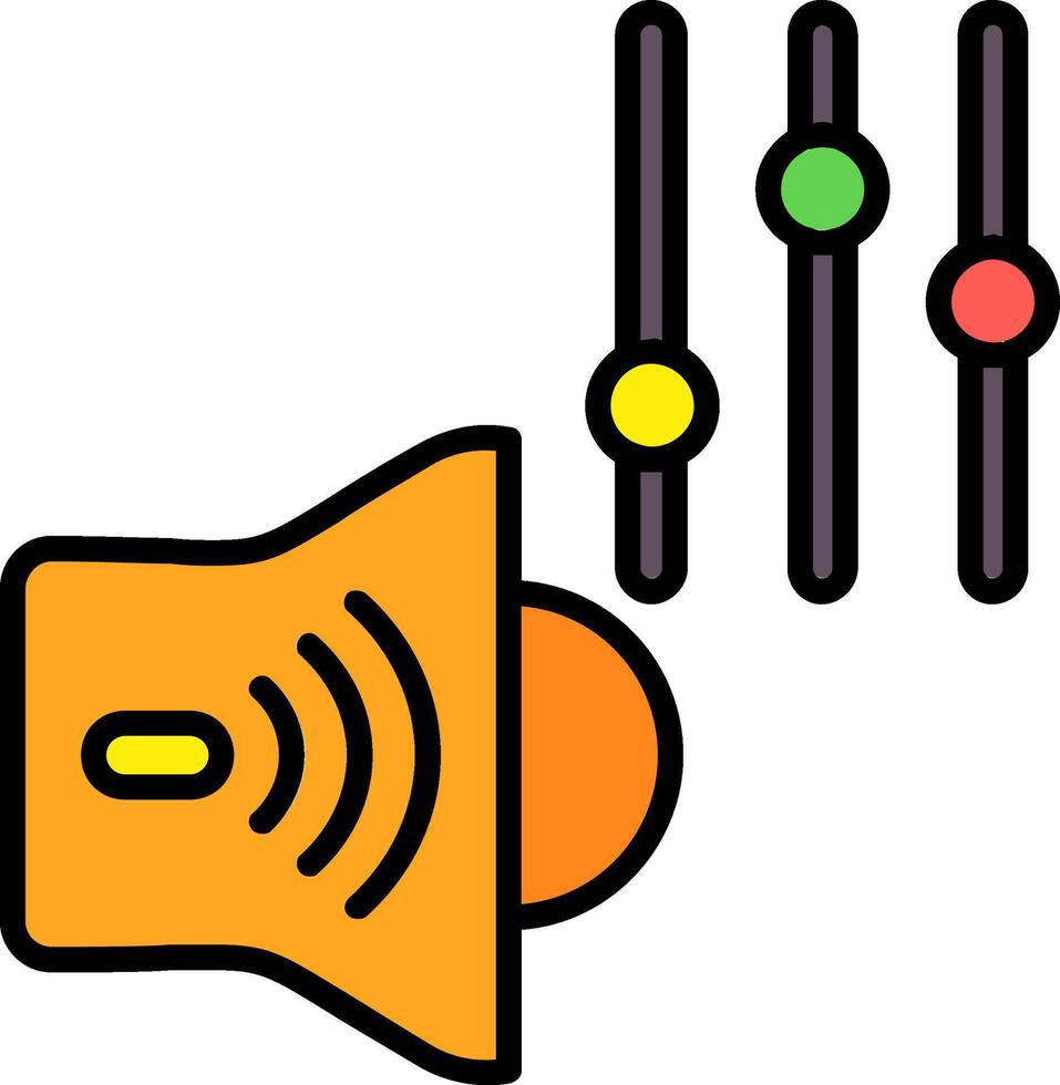 volume ao controle linha preenchidas ícone vetor