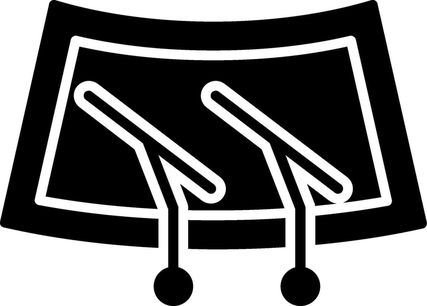 ícone de glifo de pára-brisas vetor