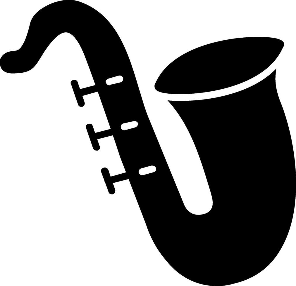 saxofone glifo ícone vetor