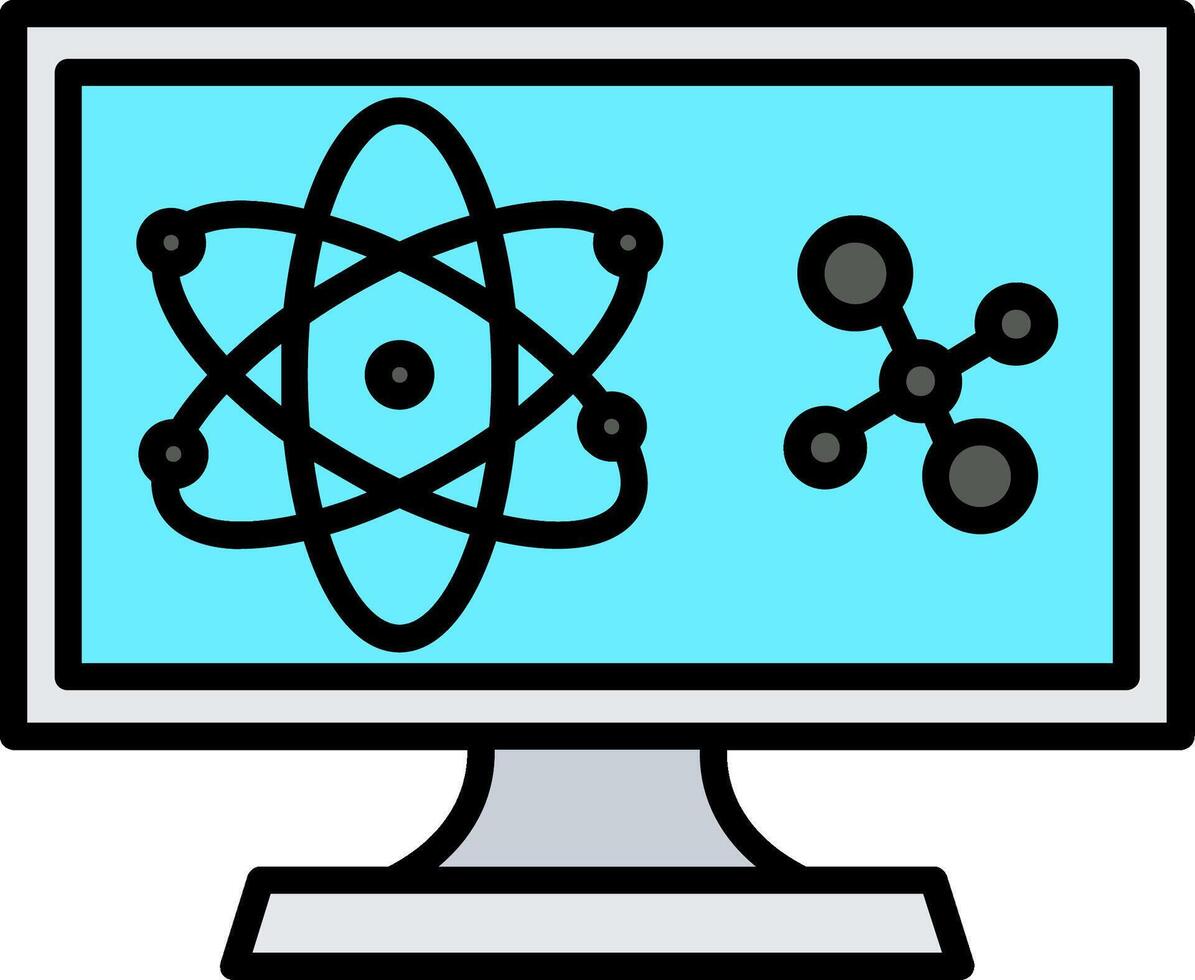 computador Ciência linha preenchidas ícone vetor