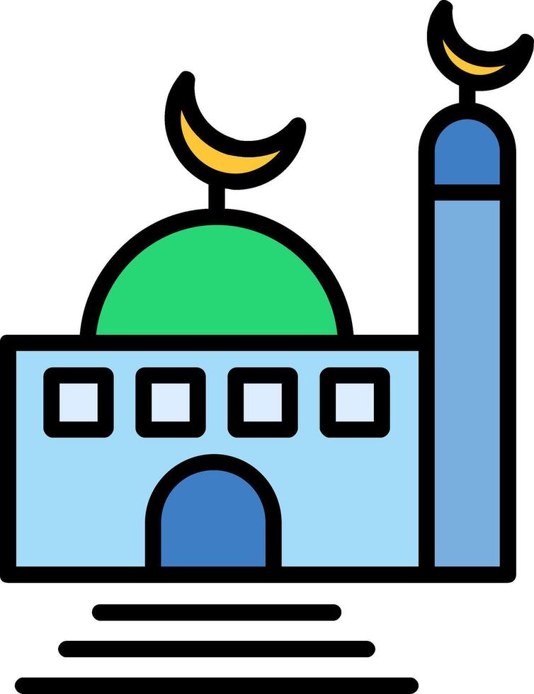 mesquita linha preenchidas ícone vetor