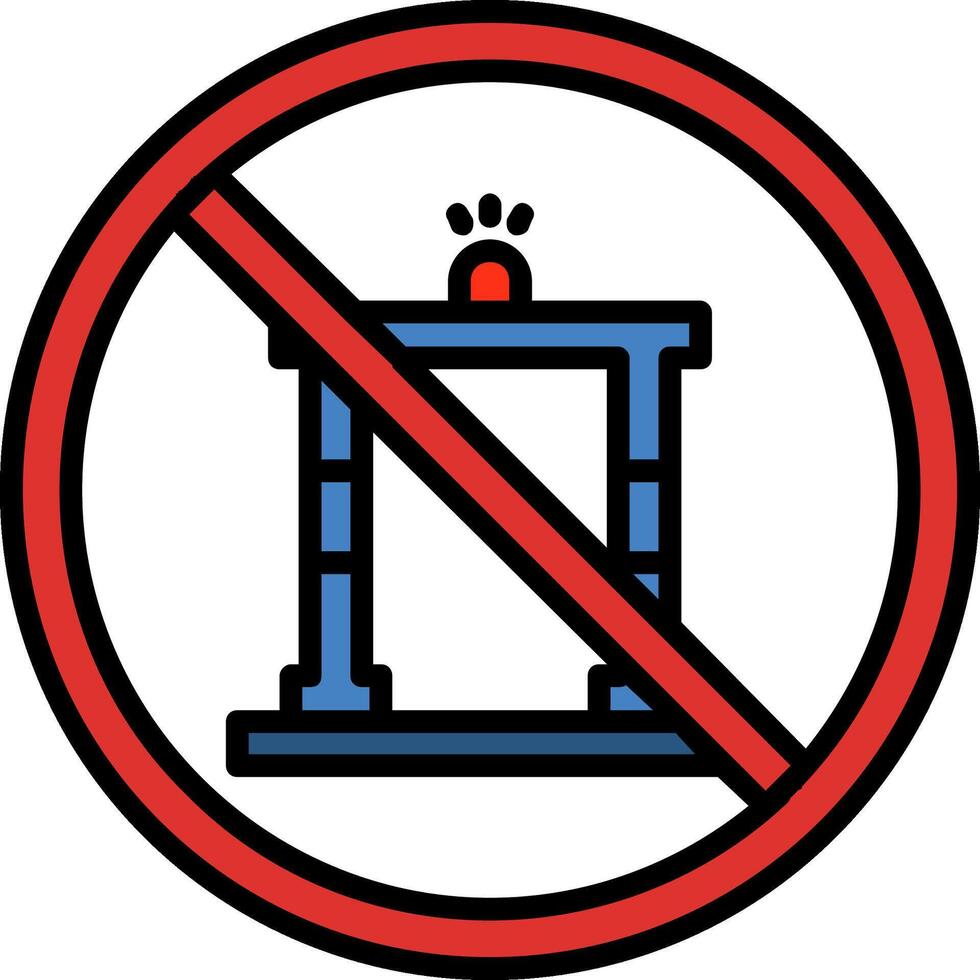 Proibido placa linha preenchidas ícone vetor
