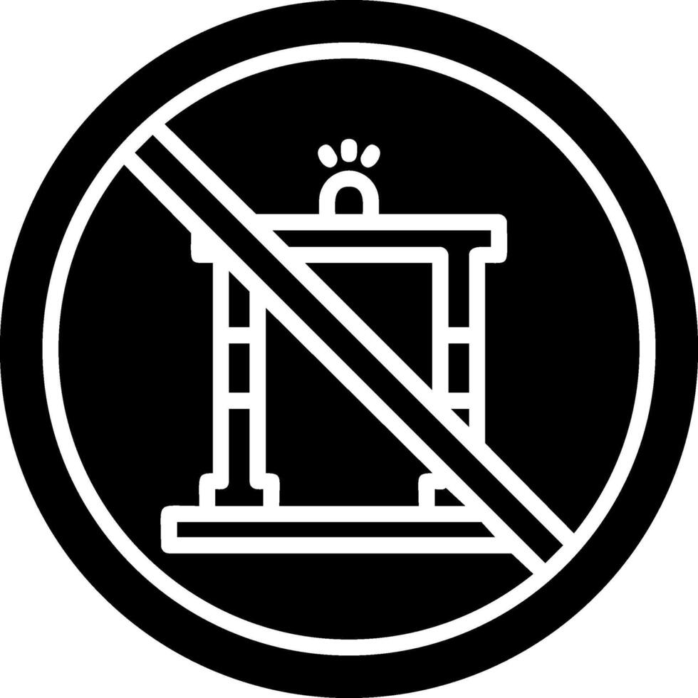 Proibido placa glifo ícone vetor