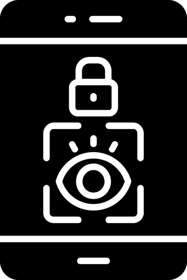 ícone de glifo do scanner de olho vetor