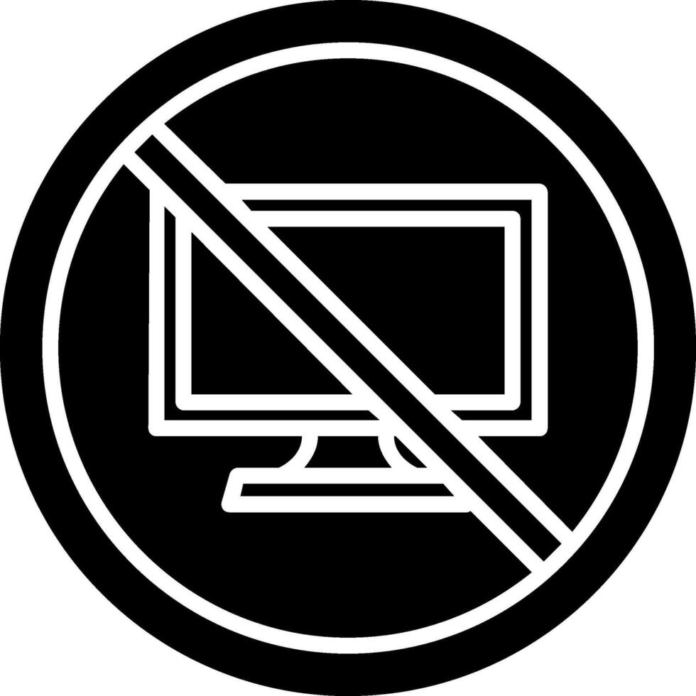 Proibido placa glifo ícone vetor
