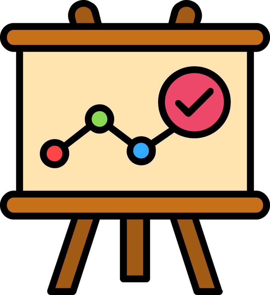 ícone cheio de linha de apresentação vetor