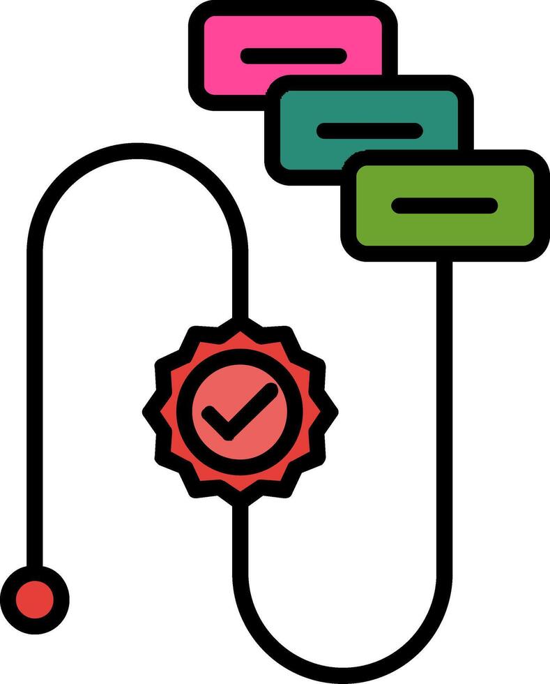 ícone preenchido de linha de fluxo de trabalho vetor