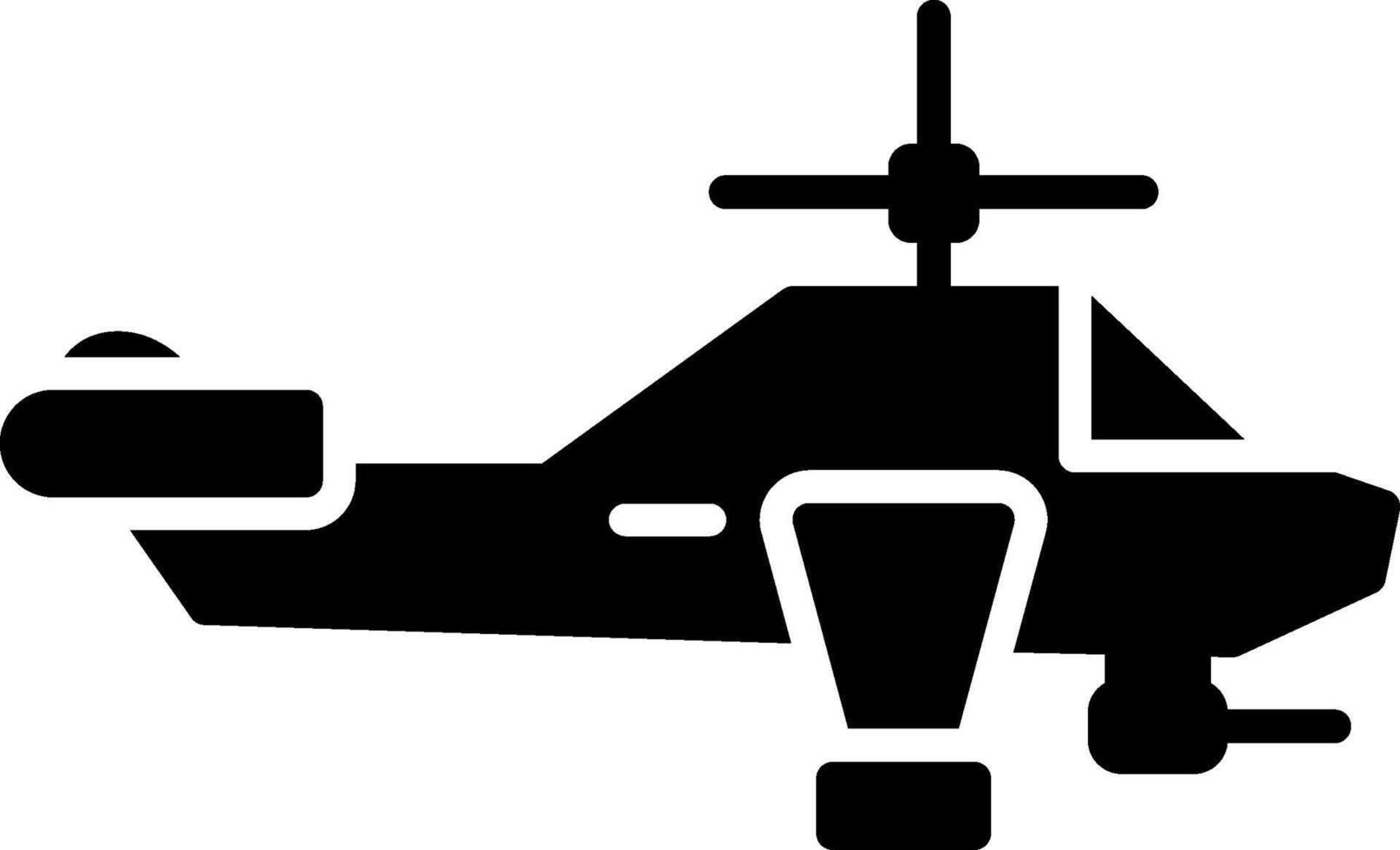 helicóptero glifo ícone vetor