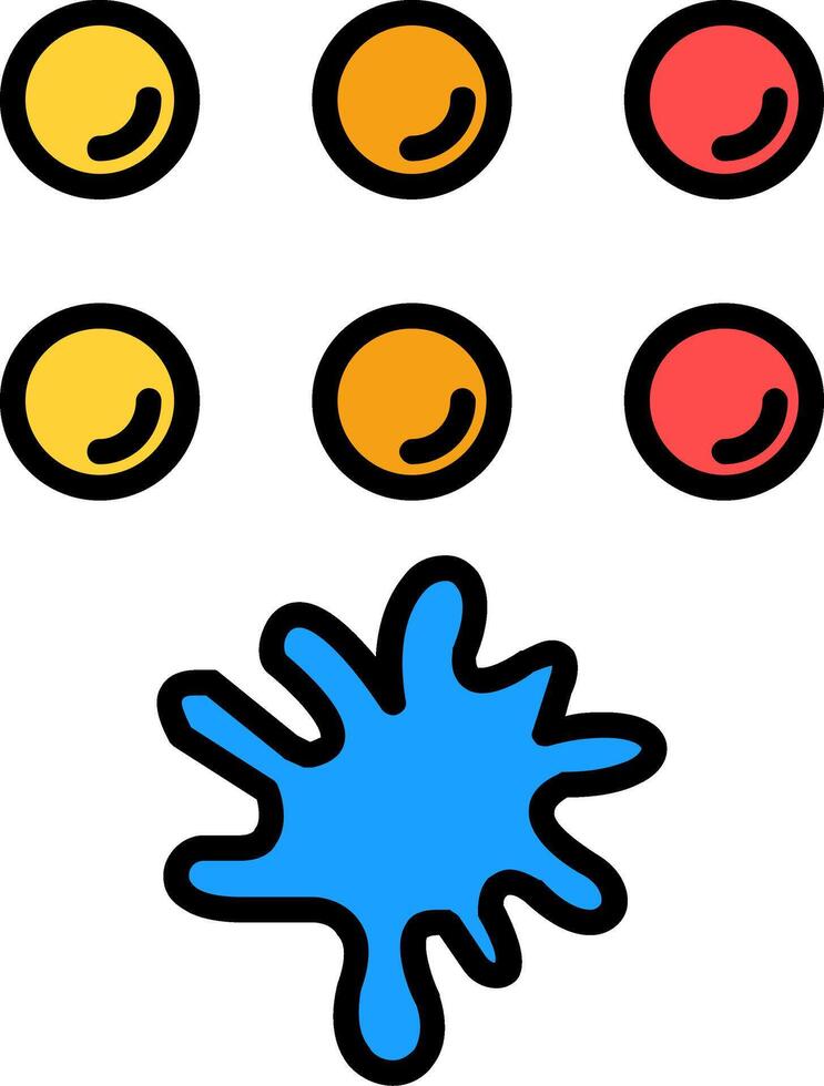 bolas de paintball linha preenchidas ícone vetor
