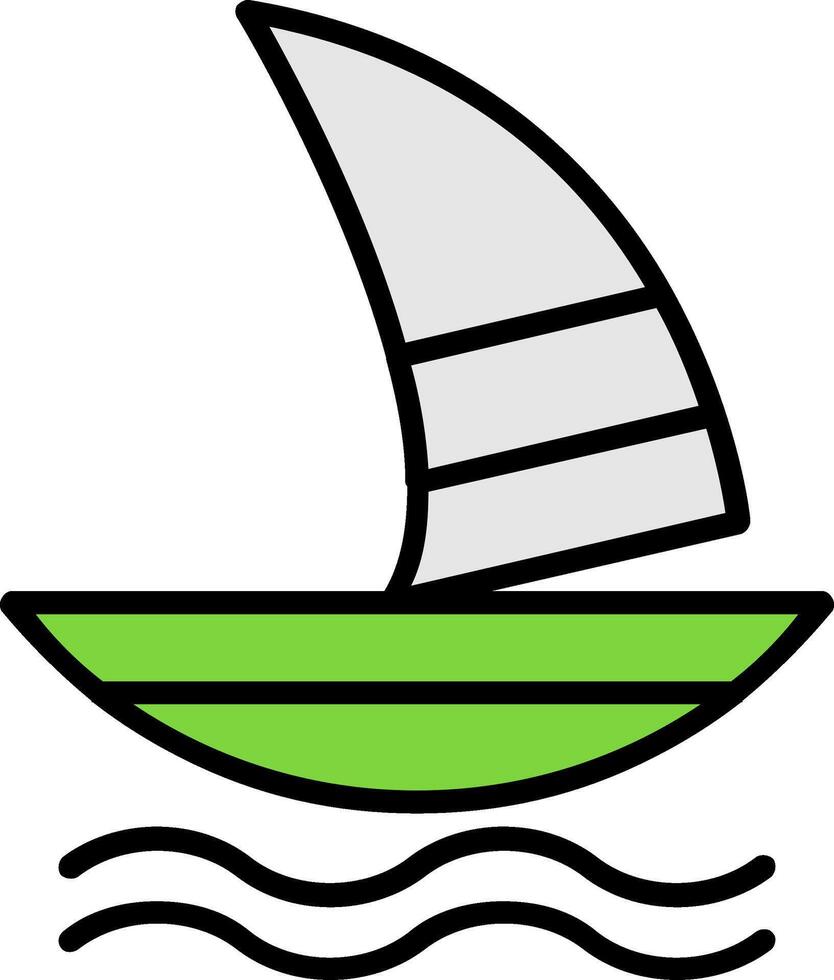 windsurf linha preenchidas ícone vetor