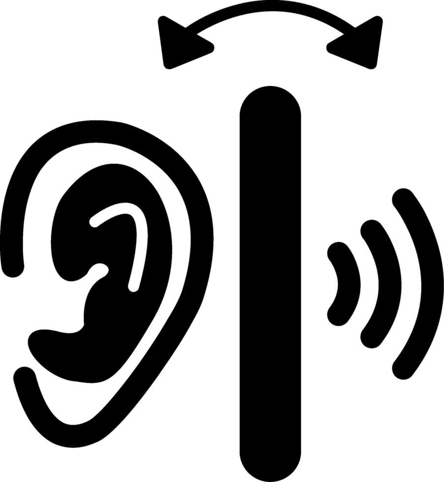ícone de glifo de orelha vetor