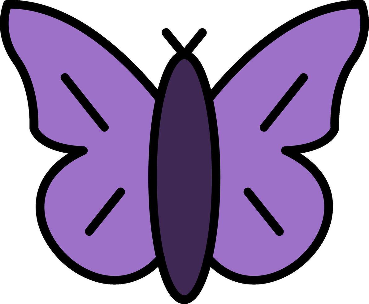 borboleta linha preenchidas ícone vetor