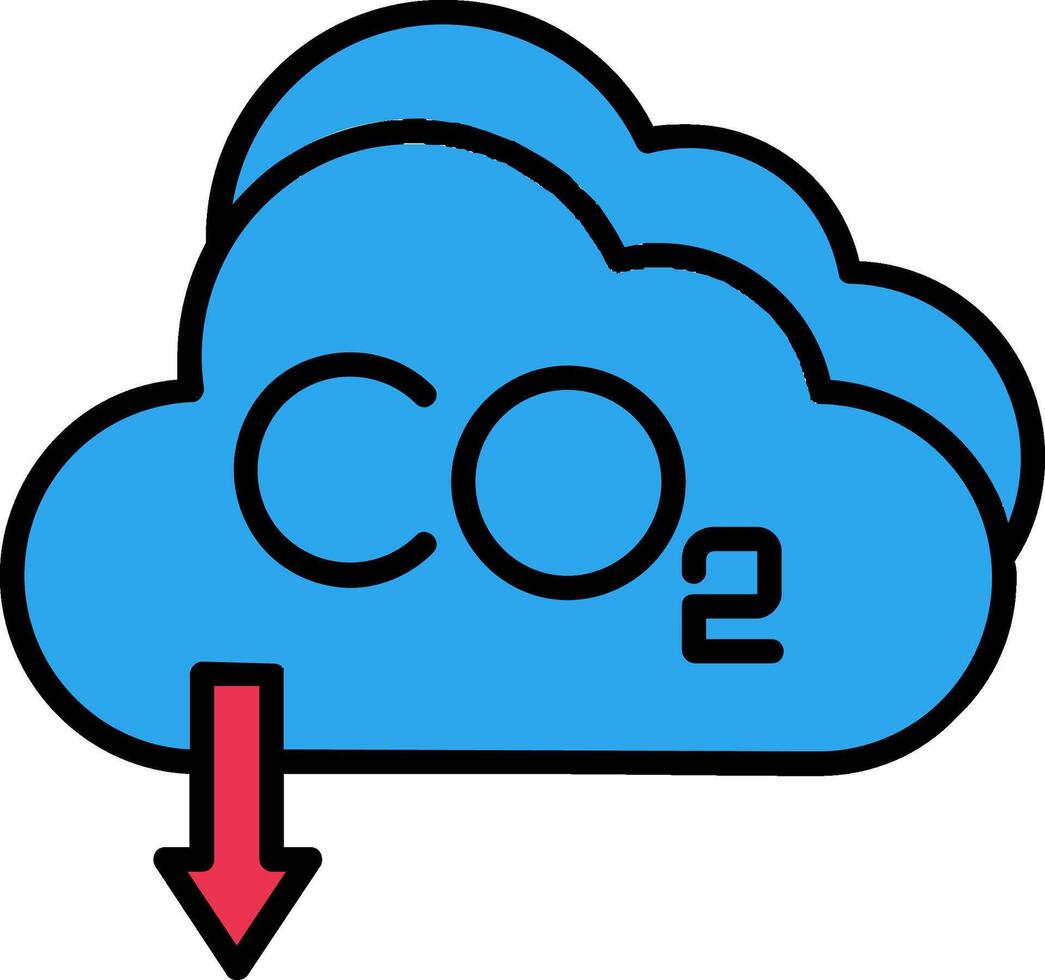 ícone cheio de linha de co2 vetor