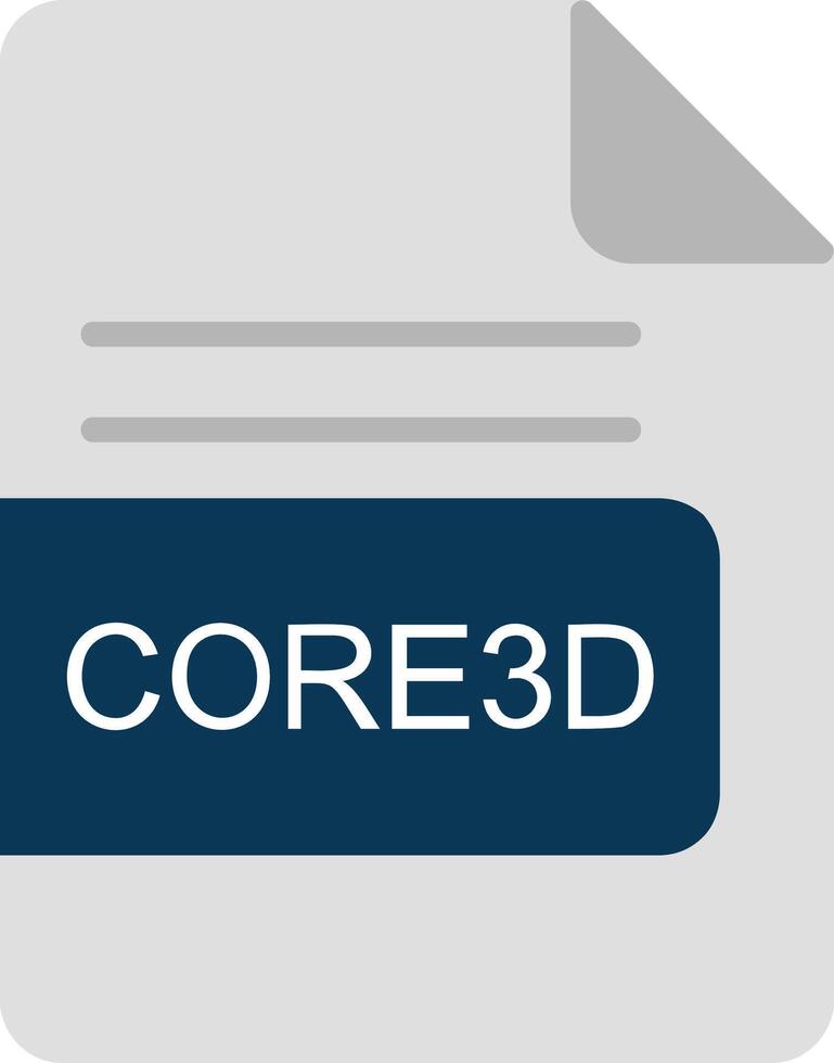 core3d Arquivo formato plano ícone vetor