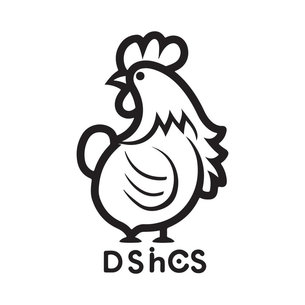 Fazenda galinha frango Projeto ilustração simples ícone logotipo modelo vetor