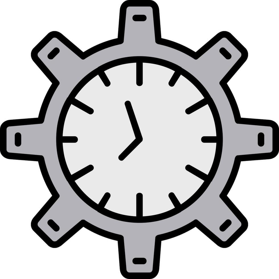 ícone preenchido de linha de gerenciamento de tempo vetor