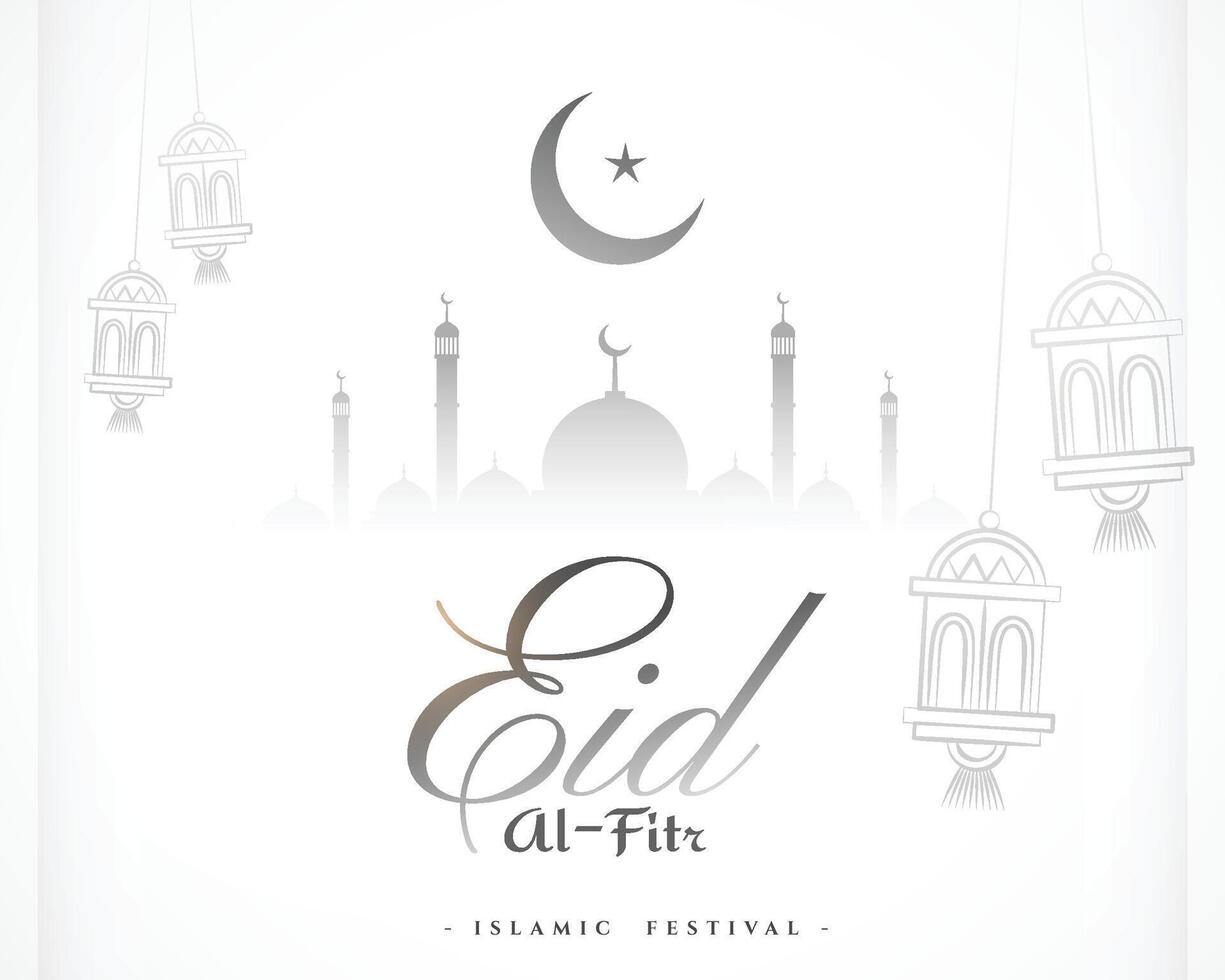 lindo eid al fitr cumprimento fundo com islâmico decoração vetor