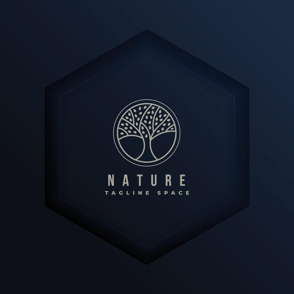 elegante natural árvore logotipo ícone modelo vetor