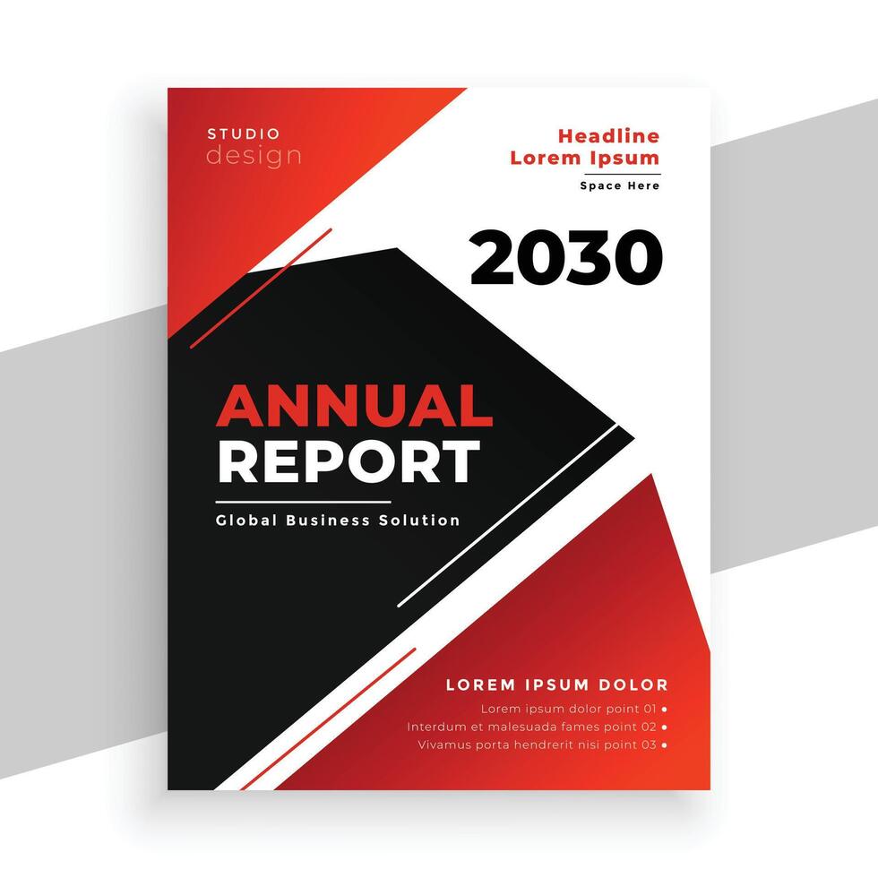 vermelho e Preto tema profissional anual relatório disposição para dados impressão vetor
