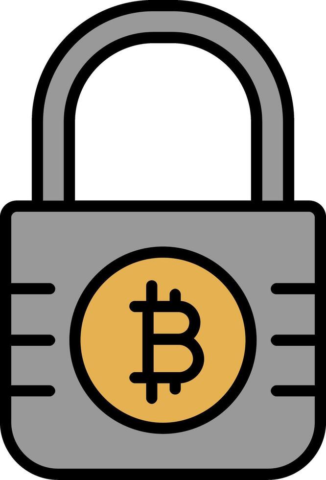 bitcoin criptografia linha preenchidas ícone vetor