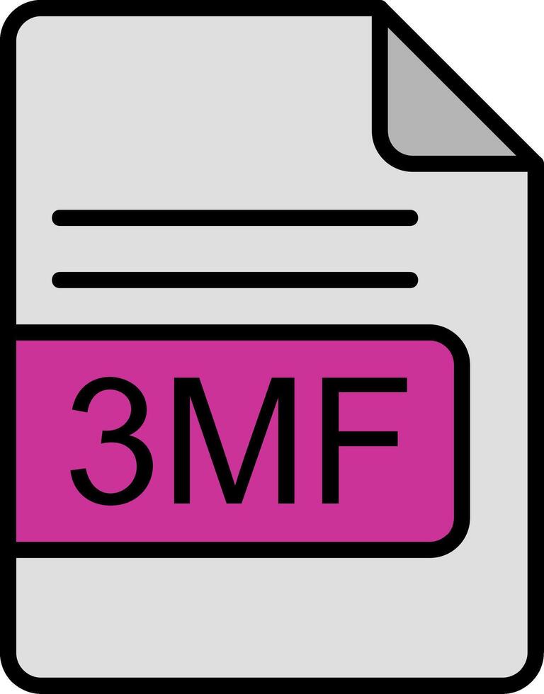 3mf Arquivo formato linha preenchidas ícone vetor
