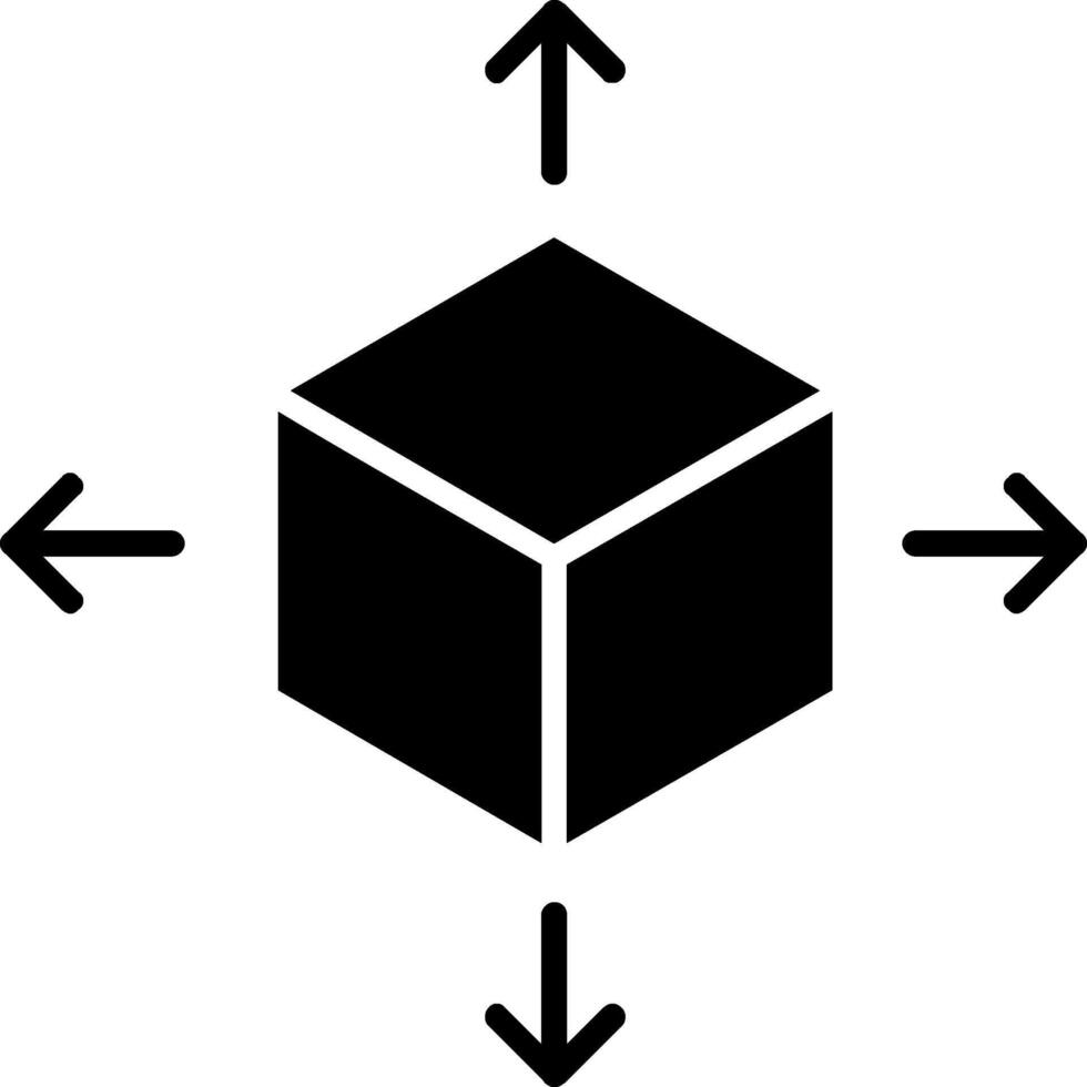 ícone de glifo de cubo vetor