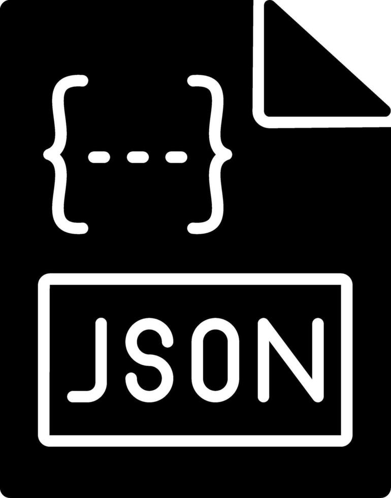 json glifo ícone vetor