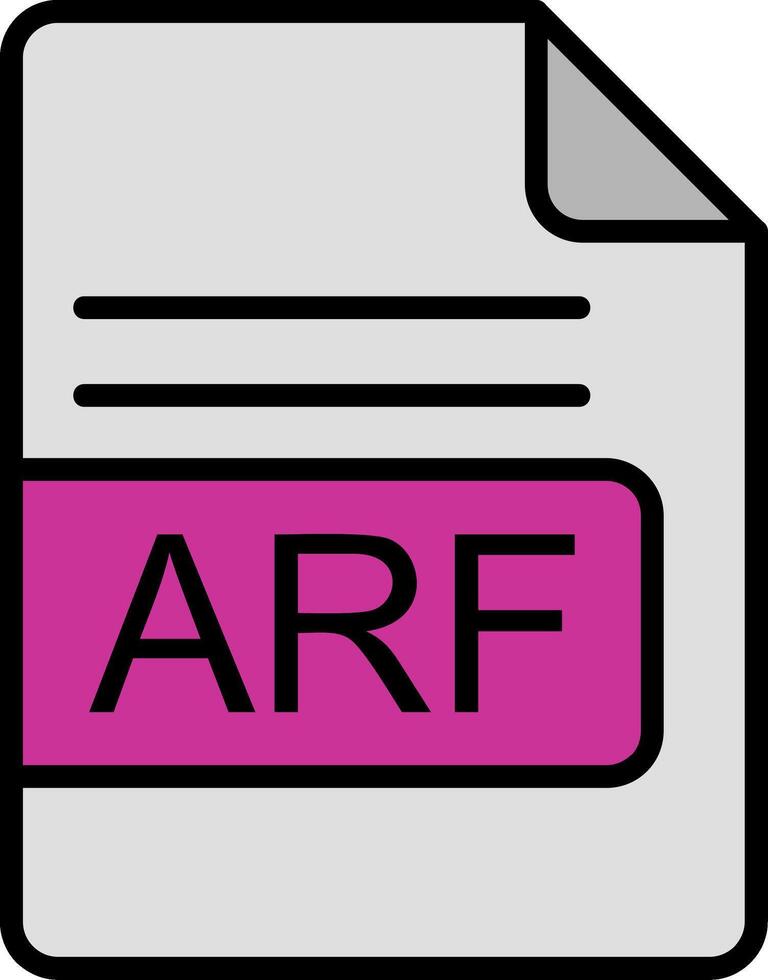 arf Arquivo formato linha preenchidas ícone vetor