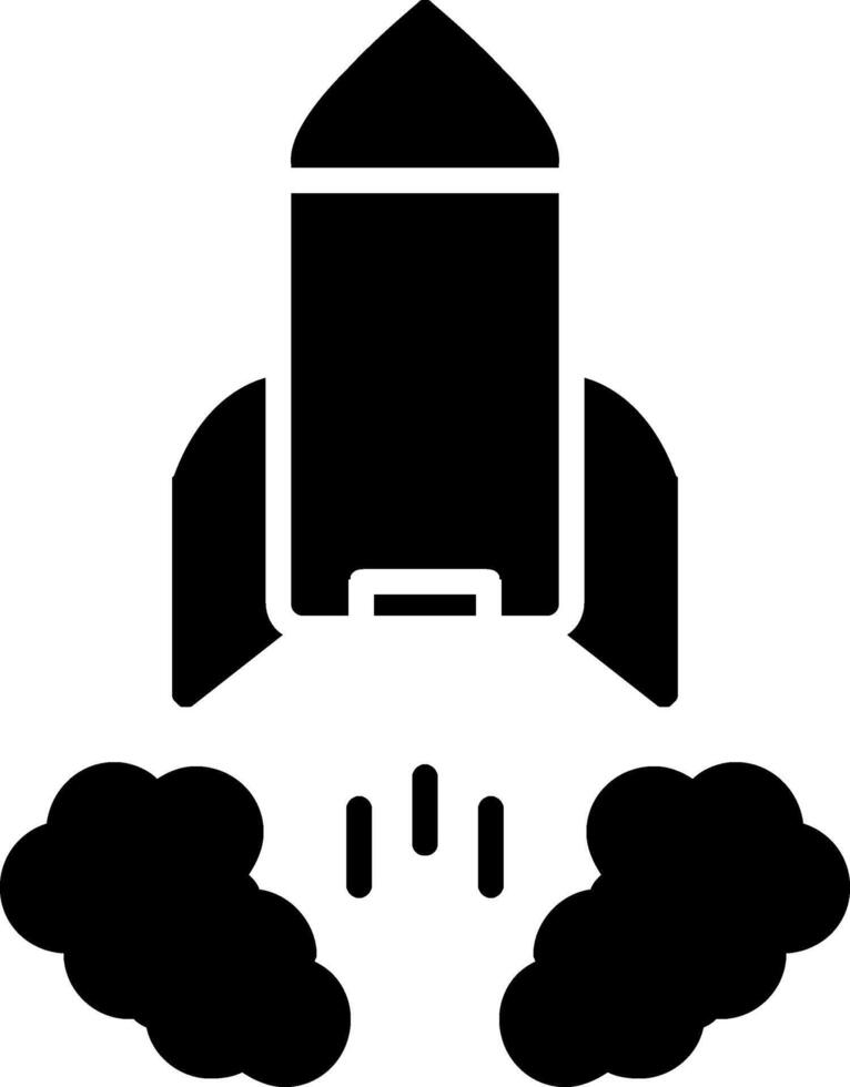 foguete lançamento glifo ícone vetor