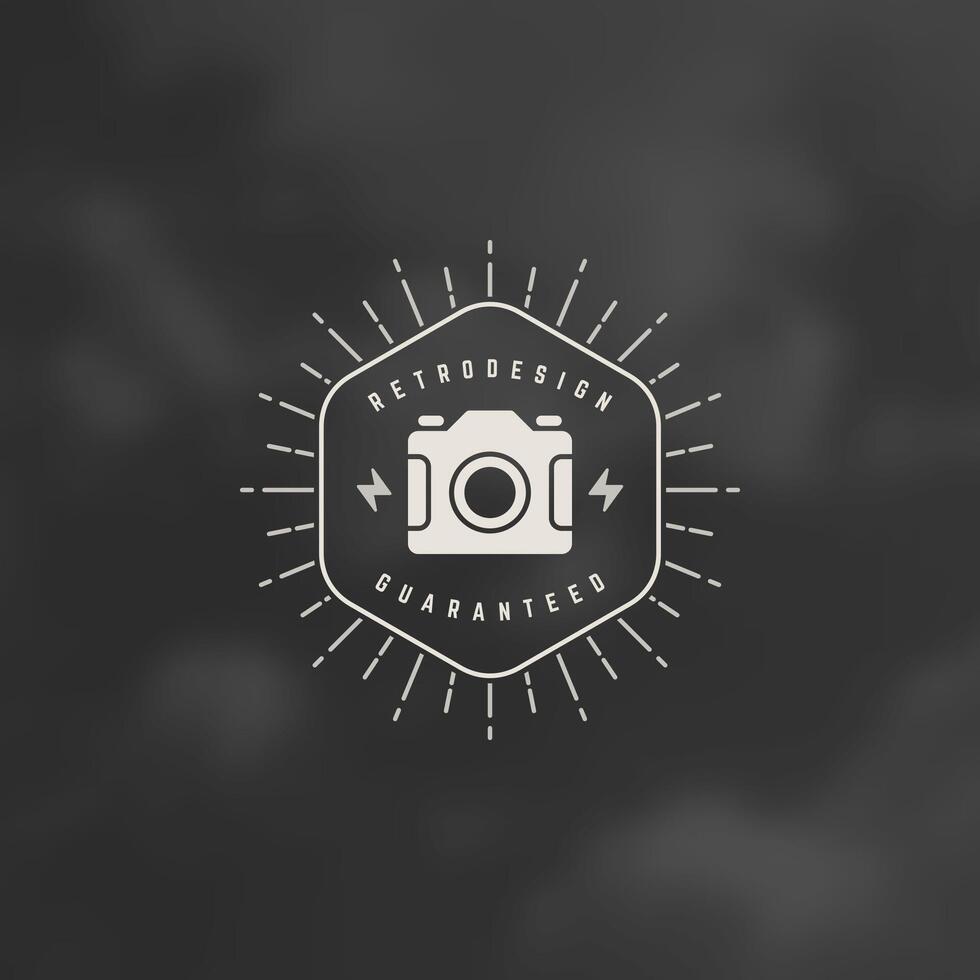 fotógrafo logotipo modelo. Projeto elemento vintage estilo para logótipo vetor