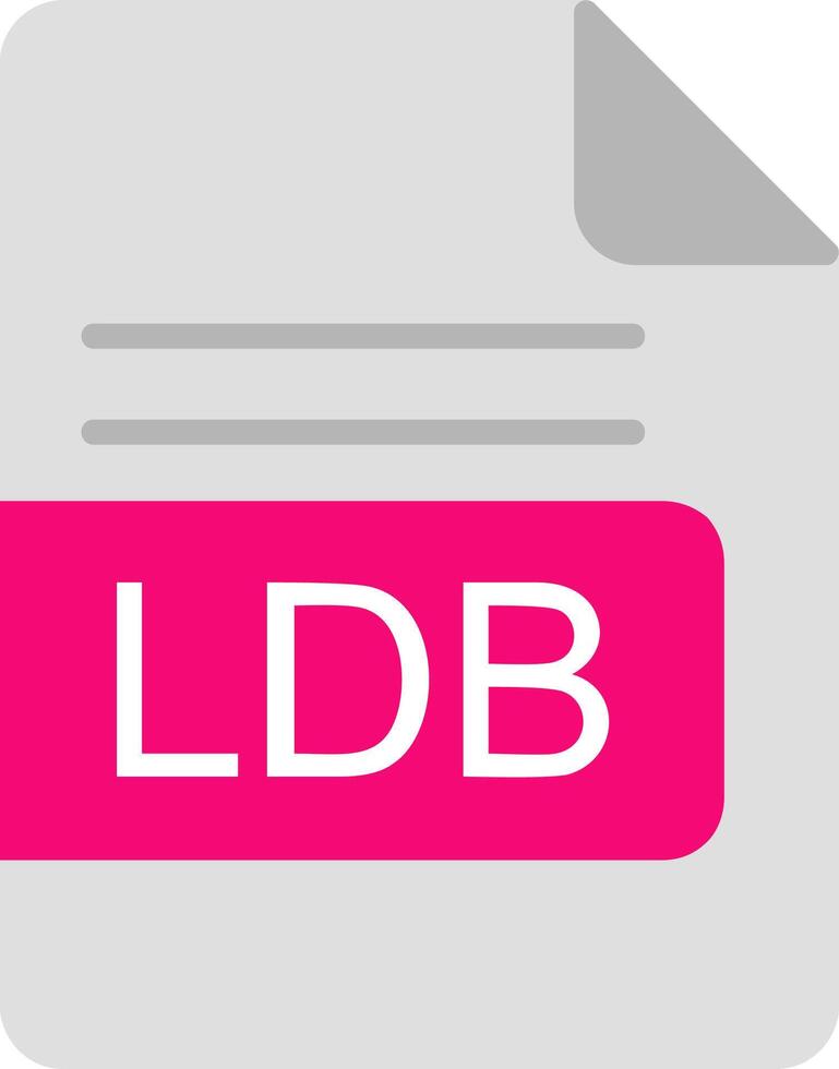 ldb Arquivo formato plano ícone vetor