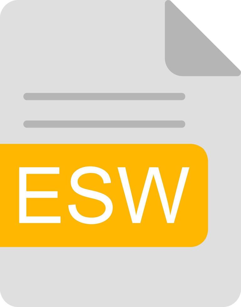 esw Arquivo formato plano ícone vetor