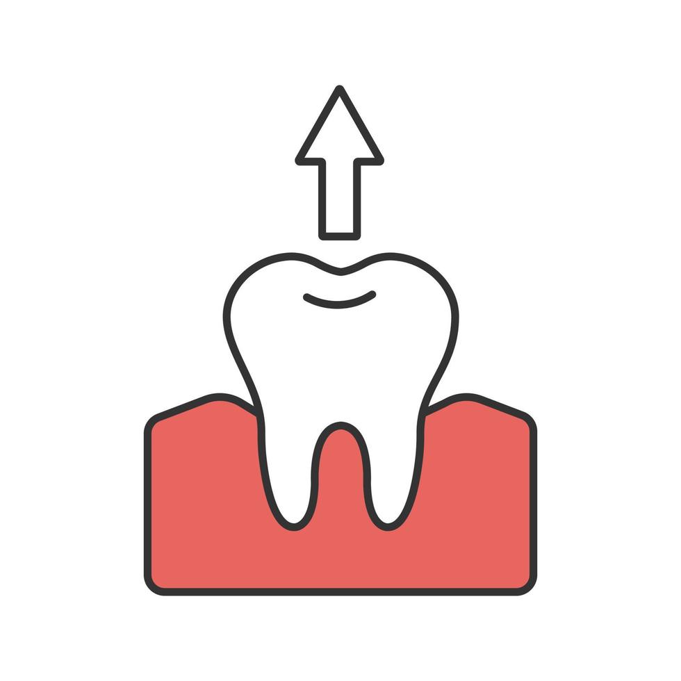 ícone de cor de extração dentária. puxar dente. ilustração vetorial isolada vetor