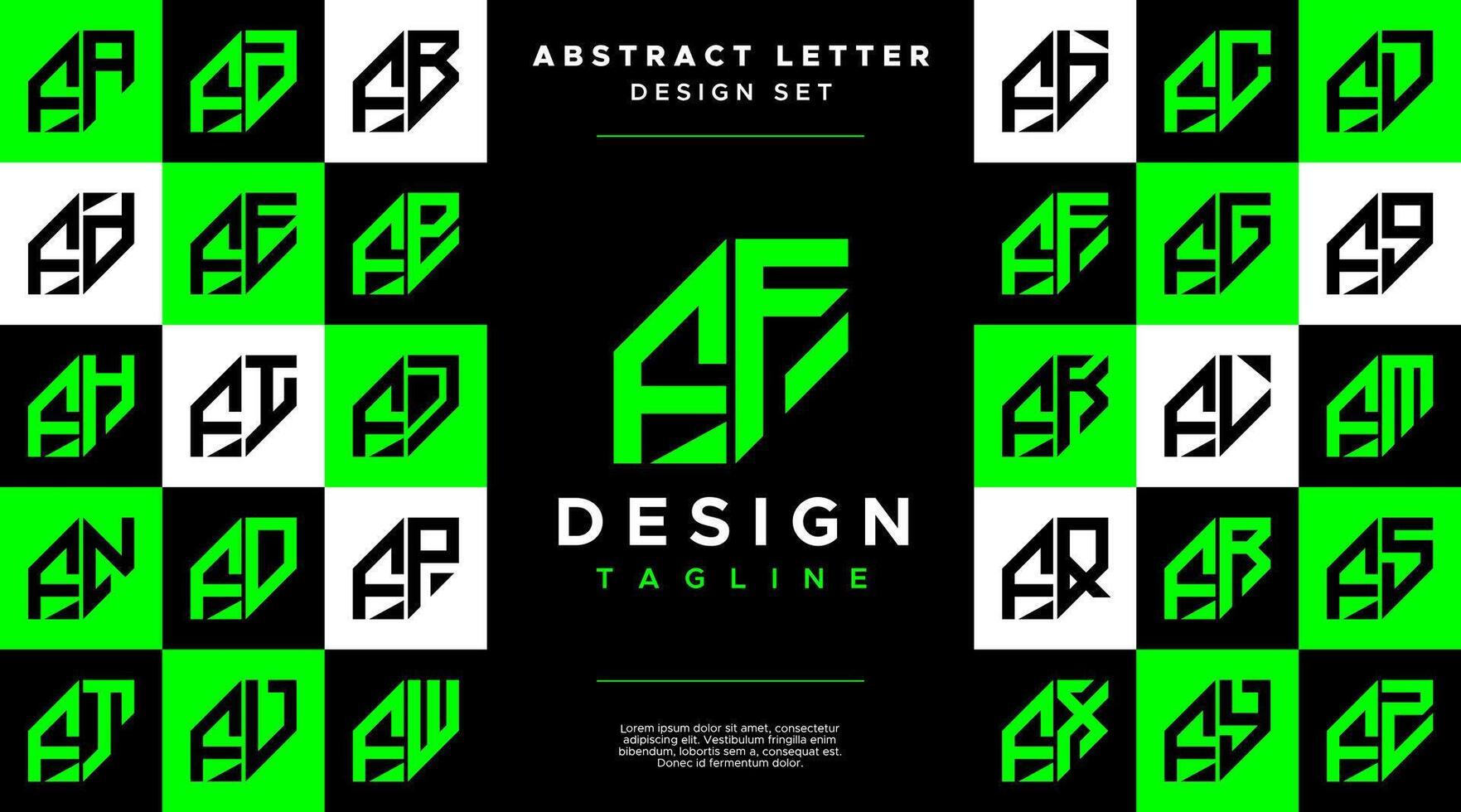 moderno afiado linha abstrato carta f ff logotipo agrupar vetor